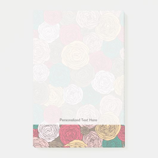 Stijlvol bloempatroon. Helder floraal Post-it® Notes (Voorkant)