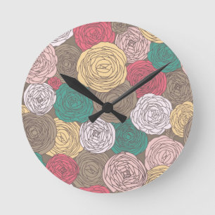 Stijlvol bloempatroon. Helder floraal Ronde Klok