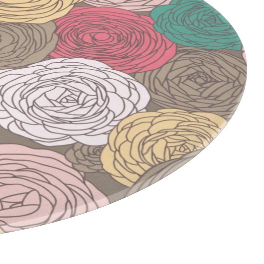 Stijlvol bloempatroon. Helder floraal Snijplank (Hoek)