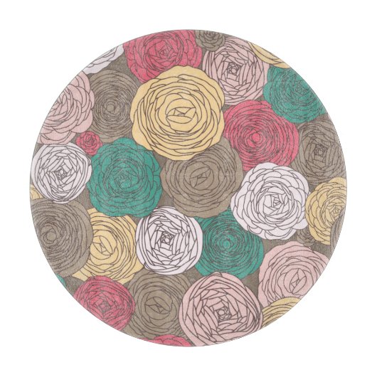 Stijlvol bloempatroon. Helder floraal Snijplank (Voorkant)