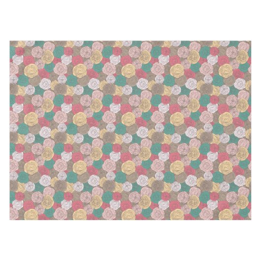 Stijlvol bloempatroon. Helder floraal Tafelkleed (Voorkant (Horizontaal))