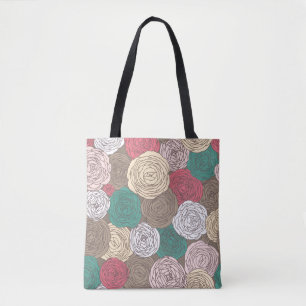 Stijlvol bloempatroon. Helder floraal Tote Bag