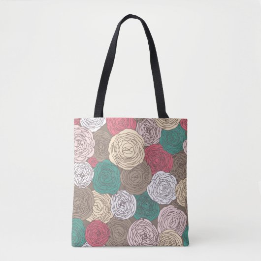 Stijlvol bloempatroon. Helder floraal Tote Bag (Voorkant)