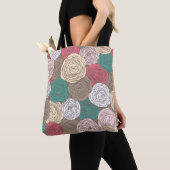 Stijlvol bloempatroon. Helder floraal Tote Bag (Dichtbij)