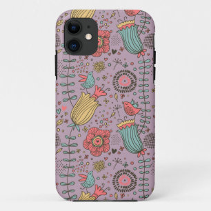 Stijlvol bloempatroon met bloemen iPhone 11 hoesje