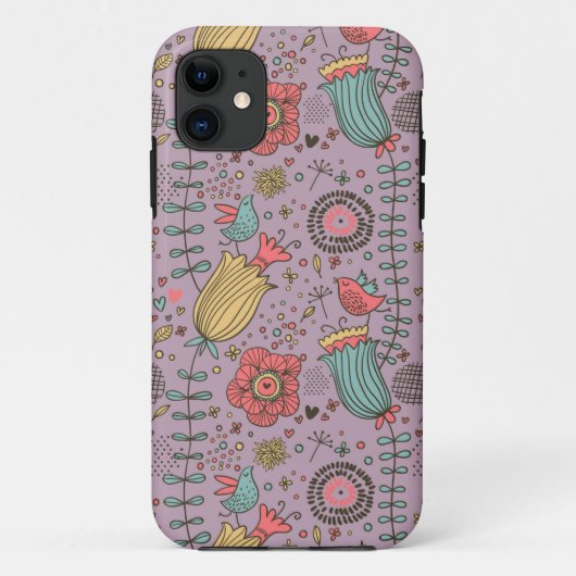 Stijlvol bloempatroon met bloemen Case-Mate iPhone case (Achterkant)