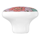 Stijlvol bloempatroon met bloemen keramische knop (Zijkant)