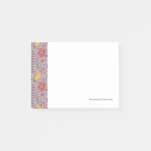 Stijlvol bloempatroon met bloemen post-it® notes (Voorkant)