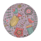 Stijlvol bloempatroon met bloemen snijplank (Voorkant)