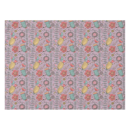 Stijlvol bloempatroon met bloemen tafelkleed (Voorkant (Horizontaal))