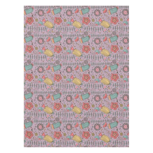 Stijlvol bloempatroon met bloemen tafelkleed (Voorkant)