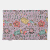 Stijlvol bloempatroon met bloemen theedoek (Horizontaal)