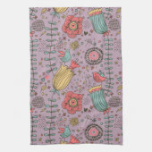 Stijlvol bloempatroon met bloemen theedoek (Verticaal)