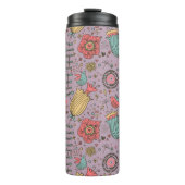 Stijlvol bloempatroon met bloemen thermosbeker (Voorkant)