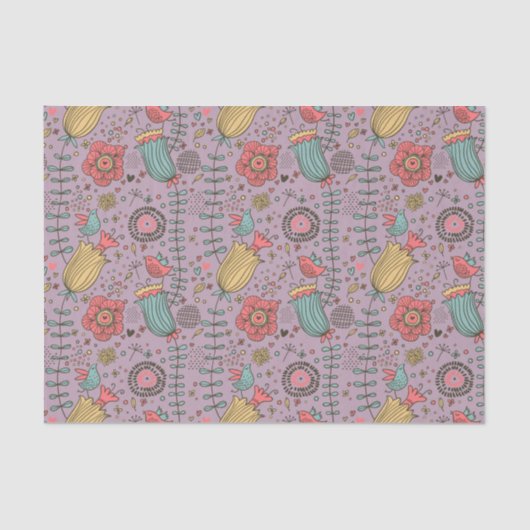 Stijlvol bloempatroon met bloemen tissuepapier (Voorkant)