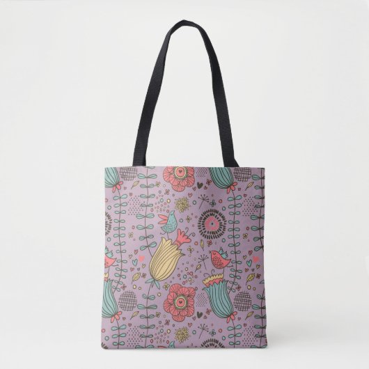 Stijlvol bloempatroon met bloemen tote bag (Voorkant)