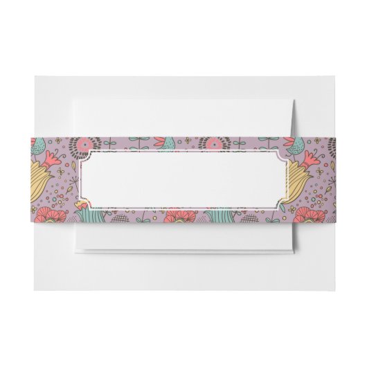 Stijlvol bloempatroon met bloemen uitnodigingen wikkel (Voorkant Voorbeeld)