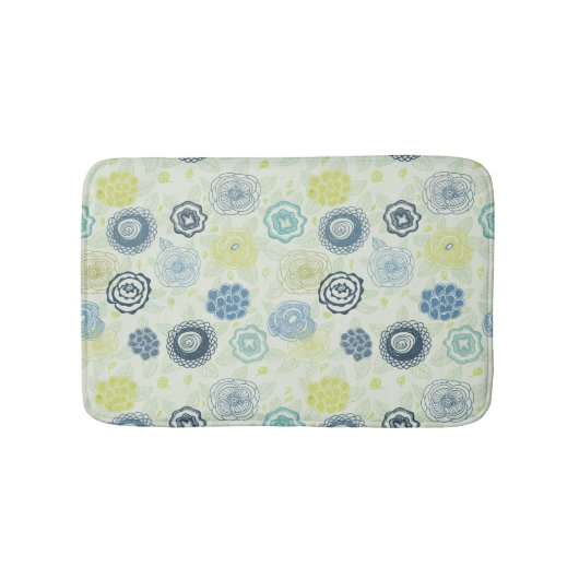 Stijlvol bloempatroon met schattige bloemen badmat (Voorkant)