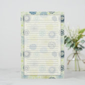 Stijlvol bloempatroon met schattige bloemen briefpapier (Staand voorkant)