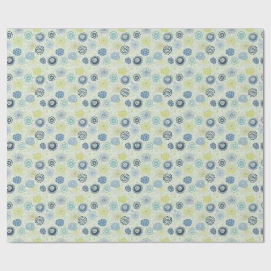 Stijlvol bloempatroon met schattige bloemen cadeaupapier (Vlak)