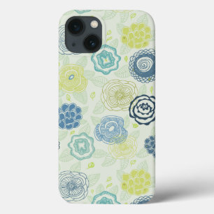 Stijlvol bloempatroon met schattige bloemen iPhone 13 hoesje
