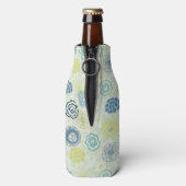 Stijlvol bloempatroon met schattige bloemen flesjeskoeler (Fles Achterkant)