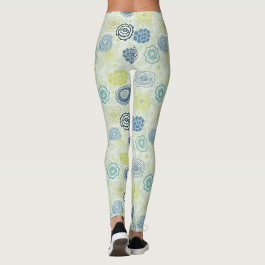 Stijlvol bloempatroon met schattige bloemen leggings (Achterkant)
