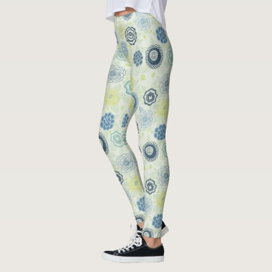 Stijlvol bloempatroon met schattige bloemen leggings (Links)