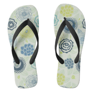 Stijlvol bloempatroon met schattige bloemen teenslippers