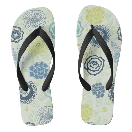 Stijlvol bloempatroon met schattige bloemen teenslippers (Voetbed)
