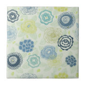 Stijlvol bloempatroon met schattige bloemen tegeltje (Voorkant)