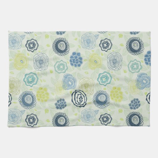 Stijlvol bloempatroon met schattige bloemen theedoek (Horizontaal)