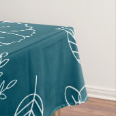 Stijlvol bloesem, donker blauwgroen patroon tafelkleed (Voorbeeld)