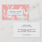 Stijlvol Blush roze bladeren Pattern Beauty Spa Visitekaartje (Voorkant / Achterkant)