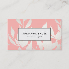 Stijlvol Blush roze bladeren Pattern Beauty Spa Visitekaartje