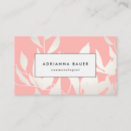 Stijlvol Blush roze bladeren Pattern Beauty Spa Visitekaartje