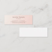 Stijlvol Blush Roze Modern Minimalistisch Ontwerp  Mini Visitekaartje (Voorkant / Achterkant)