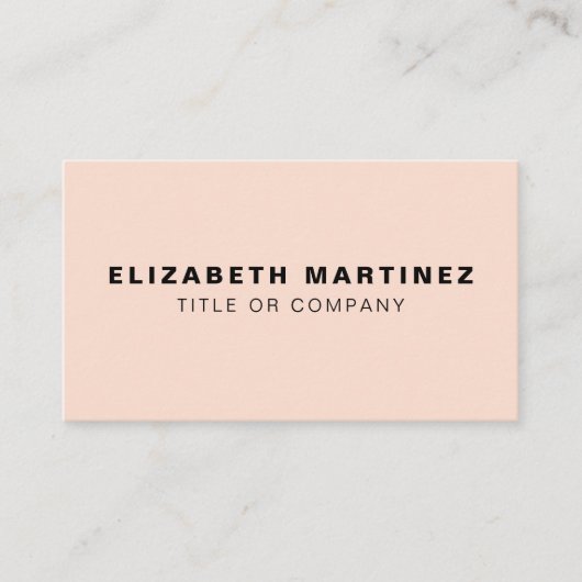 Stijlvol Blush roze Trendy Modern voor en achter Visitekaartje (Voorkant)