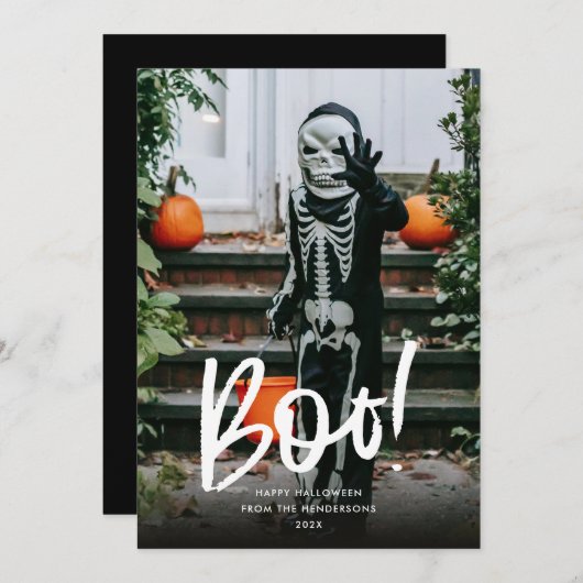 Stijlvol boek Halloween Feestdagenkaart (Voorkant / Achterkant)