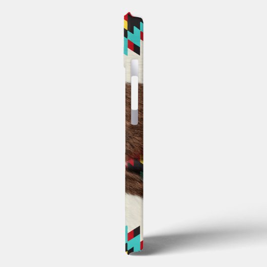 Stijlvol Boheems Zuid-Western Koeienhuid Case-Mate iPhone Case (Achterkant / Links)