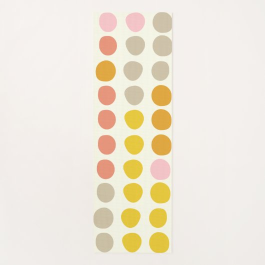 Stijlvol Boho Big Dot Pattern in Geel Roze Koraal Yogamat (Voorkant)