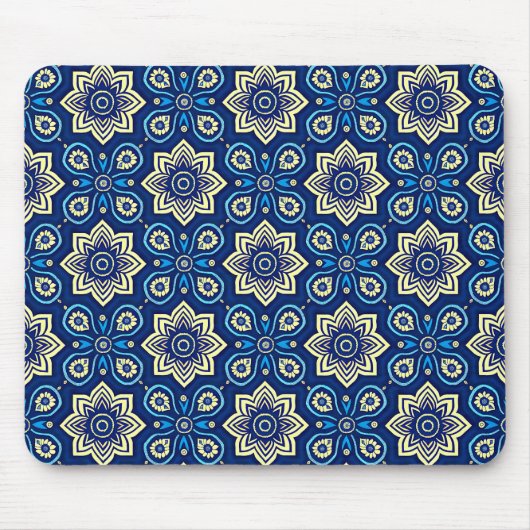 Stijlvol Boho Chic Bloemenpatroon Muismat (Voorkant)