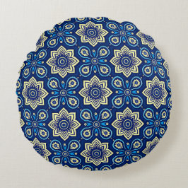 Stijlvol Boho Chic Bloemenpatroon Rond Kussen