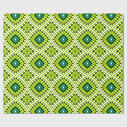 Stijlvol Boho Ethnic Lime Green Geometric Pattern Cadeaupapier (Vlak)