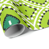 Stijlvol Boho Ethnic Lime Green Geometric Pattern Cadeaupapier (Rol Hoek)