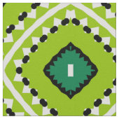 Stijlvol Boho Ethnic Lime Green Geometric Pattern Stof (Close Up)