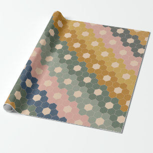 Stijlvol Boho Geometric Pattern Blue Blush Cadeaupapier