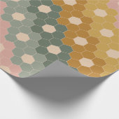 Stijlvol Boho Geometric Pattern Blue Blush Cadeaupapier (Hoek)