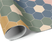 Stijlvol Boho Geometric Pattern Blue Blush Cadeaupapier (Rol Hoek)