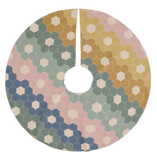 Stijlvol Boho Geometric Pattern Blue Blush Kerstboom Rok (Voorkant)